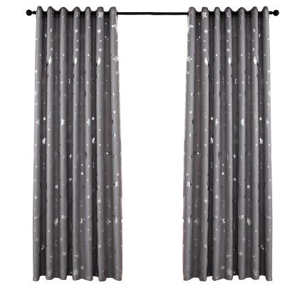 China Blackout Star Big Moon Star Warm Silver Curtain Completely Shading Any Bedroom Living Room Finished Curtain Wholesale for sale