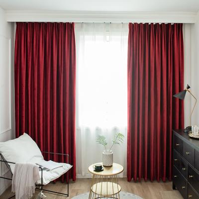 China Nordic Simple Blackout Light Velvet Soundproof French Curtain Bedroom Living Room Shading Modern Curtains for sale