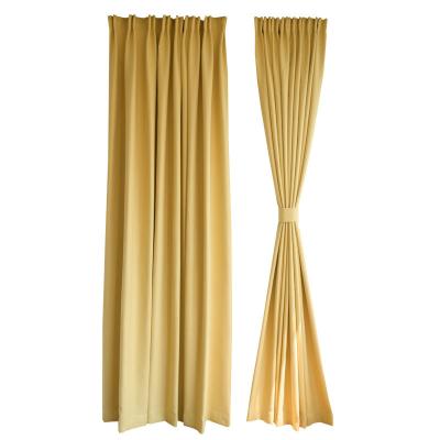 China Nordic Simple Japanese Blackout Solid Color Cotton Hemp Living Room Bedroom Balcony Bay Window Hotel Shading Curtains for sale