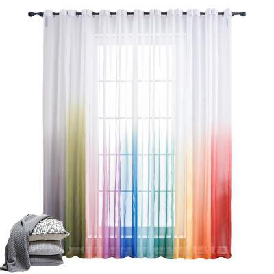 China Blackout Manufacturers Direct Sales Nordic Style Simple Gradual Printing Window Gauze Living Room Bedroom Finished Curtain Shading for sale