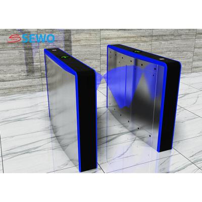 China Face Recognition Flap Barrier Gates , Fingerprint Turnstile RFID Card Reader for sale