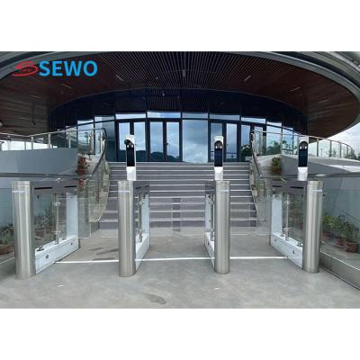 China 304 Stainless Steel Swing Barrier Gates Fully Automatic Security Gate Office for sale