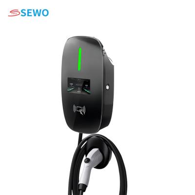 China Black Electric Vehicle Charging Stations , Type 2 EV Charger 7kw for sale