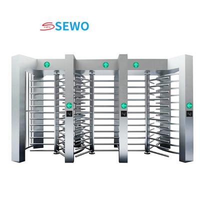 China Gym Turnstile Full Height Door Gate with AC220V Power Supply and Barcode Scanner for sale