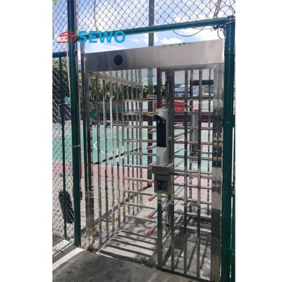 China Semi-automatic Turnstile Gate Full Height Optical Turnstiles for Gym and Construction Site for sale