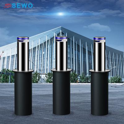 China Stainless Steel Hydraulic Rising Retractable Bollard with Buried Structure and 600mm Height for sale