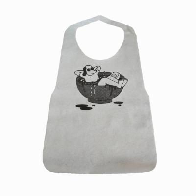 China Disposable Adult Bibs /Aprons For Man And Woman Waterproof 200 Packs Clean Design Printed Bag Package for sale