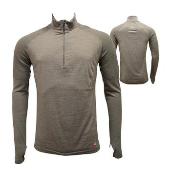 China Merino Wool Men's Winter Thermal Base Layer Half Sleeve Half Zip Tops Sports Winter Breathable Underwear for sale