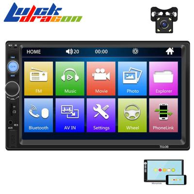 China AUX control. Phonelink 7inch Car 2din USB TF Card Autoradio 4lED Rear View Steering Wheel Stereo Full Touch Screen Car Audio Stereo for sale