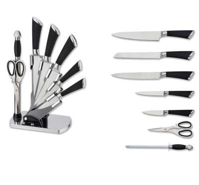 China Sustainable High Quality 7 Pcs Stainless Steel Kitchen Knife With Hollow Handle Rubber Coated for sale