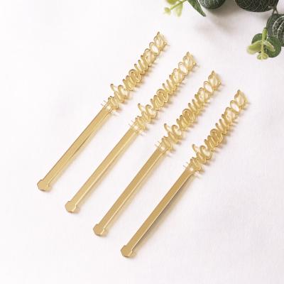 China Acrylic Personalized Drink Stirrers Cocktail Stick Wedding Decor Bachelor Hen Party Custom Names Bridal Shower Baby Shower for sale