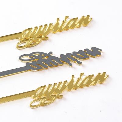 China Customized Personalized 2023 Custom Drink Labels Name Stirrers Cocktail Stir Stick Engraved Christmas Family Party Happy New Year Bar Accessories for sale