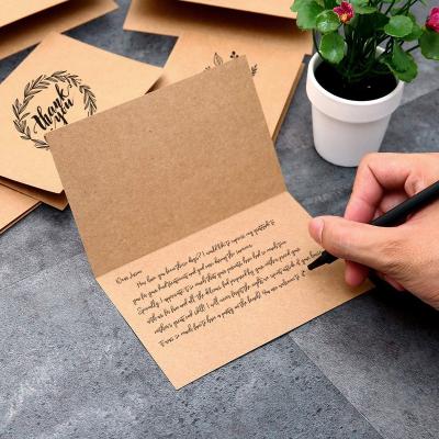 China Europe Store Amazon Thank You Cards Brown Kraft With Envelopes Stickers Bulk Custom Thank You Note For Shopping Card for sale