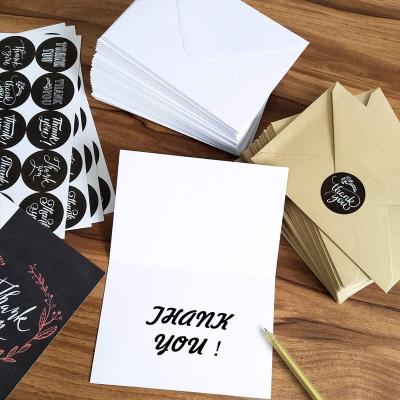 China Wholesale Europe Folding Custom Thank You Card Kraft Business Card Paper Greeting Blank Inside Birthday And Festival for sale