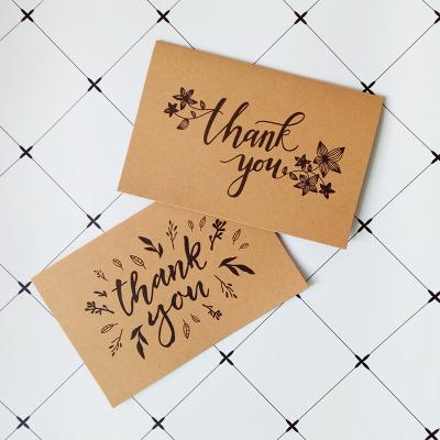 China Europe Hot Sale Printed Brown Kraft Paper Business Thank You Note Cards With Envelope for sale