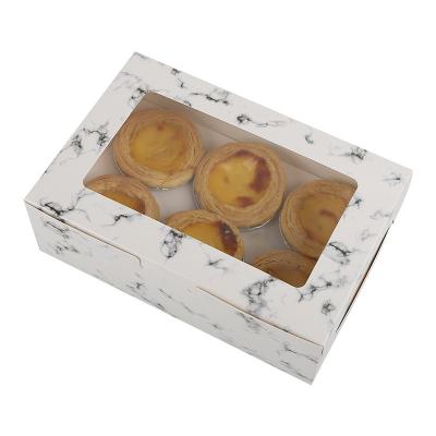 China Recyclable Afternoon Tea Packaging Paper Marble Cake Packaging Box Disposable Degradable Cardboard for sale