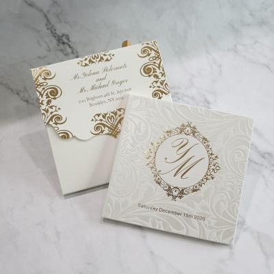 China Europe China Wholesale Price Personalized Hard Cover Wedding Invitations With Responder Set for sale