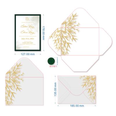 China Classic Europe Gold Foil Invitations with Vellum Envelopes for sale