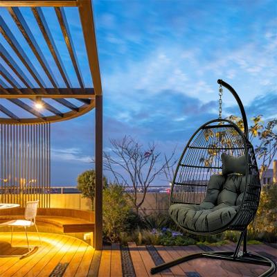 China Modern Outdoor Rattan Wicker Patio Chair Swing Swing Swing Chair Swing Egg Chair for sale