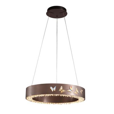 China Modern Chinese Manufacture Brown Crystal Modern Bar Hotel Home Decorative Chandelier Hanging Lamp For High Ceilings for sale