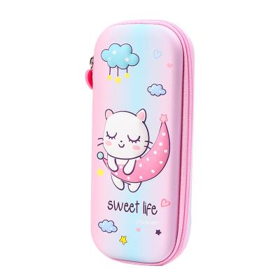 China Schools & Offices 3D Cartoon Cat Cute Hard Eva Pencil Case Suitable for School Girl and Kids for sale