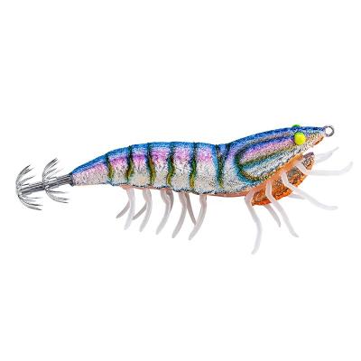 China Simulation New Product Sea Fishing Lures Realistic Japanese Jigs Hooks Wooden Shrimp for sale