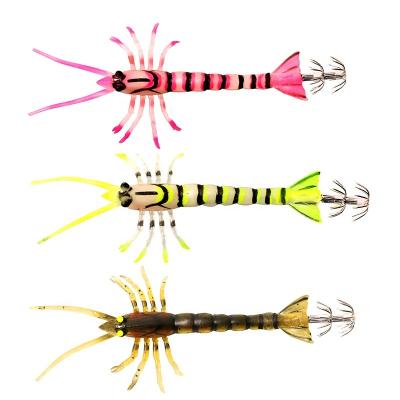 China 12g/14g Simulation Octopus Jigging Jigger Shrimp Wobbler Jig Hook Soft Wooden Fishing Lure for sale