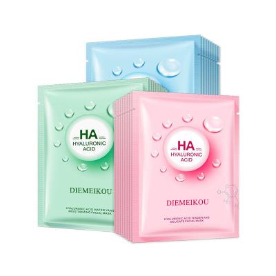 China Moisturizer OEM Hyaluronic Acid Face Mask Covers Essence Hyaluronic Acid Moisturizing Face Mask Collagen Hyaluronic Acid Facial Mask for sale