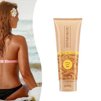 China Indoor Self Bed Lotion Fake Tanning Accelerator Tanning Lotion Natural Dark Sunscreen Gradual Tanning Body Sunscreen for sale