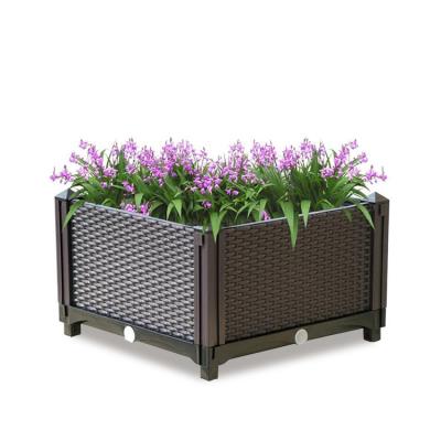 China High Quality Outdoor Raised Square Demountable Option PP Garden Bed Planter Raised Square Box for sale