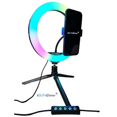 China Mini Manufacturer Supply Video Conference Live Streaming Makeup Eyelashes Lamp visual photography RGB Ring Light Vlog Kit 10