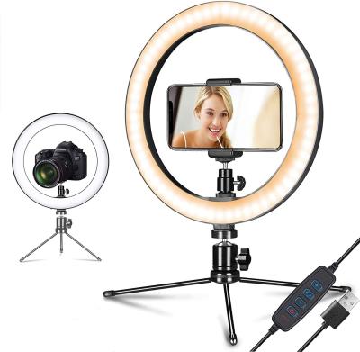 China Online Video Conferencing Selfie Ring Light with Tripod Stand and Phone Holder, Dimmable 10