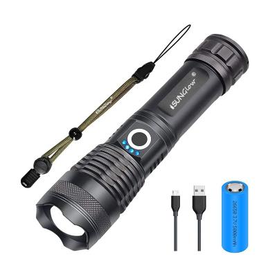 China Hiking Camping P50 USB Rechargeable Tactical Climbing 5000 Lumen LED Current Water Resistant Flashlight 5 Modes USB For Camping Hiking Outdoor Cycling Emergency for sale