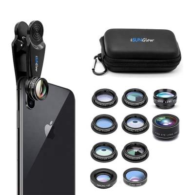 China Travel for iPhone Huawei Xiaomi Vlog Lens 10 in 1 Mobile Phone Camera Lens Kit Photography Gadgets Blog Christmas Gift Group Photo Lens for sale