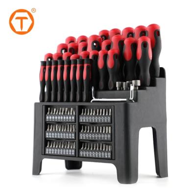 China 100PC Plastic Professional Magnetic Hand Repair Tools Screwdriver Bits Multi Tool Bit Set for sale