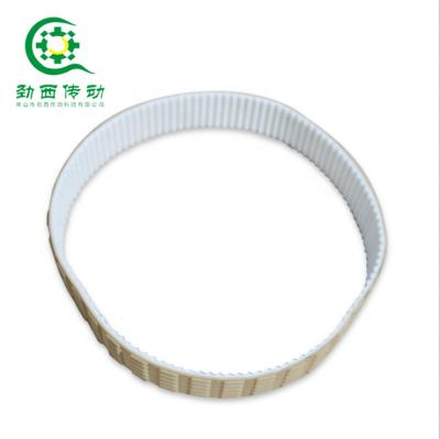 China Customizable T5 Sausage Prodcution Machinery PU Special Processing Belt With Yellow Straight Stripe Surface For Sausage Production Machinery for sale