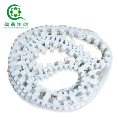 China Special Treatment Plant HTD14M With Customized White Cleats PU Strap For Industrial Equipments for sale