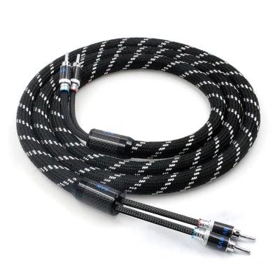 China High Quality Heavy Duty Braided Speaker MVS Audio Cable, Oxygen Free Copper Sensitive Speaker Cable, One Pair for sale