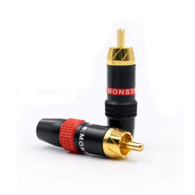 China audio & Visual pure copper rhodium plated carbon fiber 9mm rca banana plug adapter male for sale