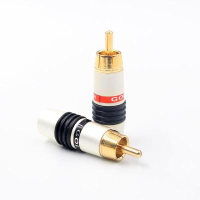 China audio & Visual pure copper rhodium plated carbon fiber 9mm rca banana plug adapter male for sale