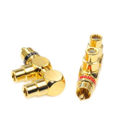 China MVS RCA plug audio amplifier AV cable connector pure copper lotus M8-3T audio jack for sale