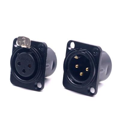 China audio & Rhodium Plated Audio Video Pure Copper Male XLR Connector 3 Pin Chassis Connector , Chassis Female Connectors for sale