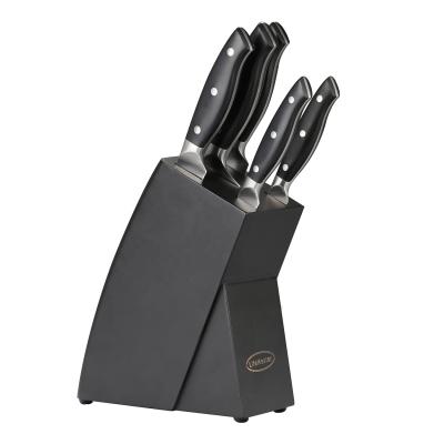 China 6pcs Durable High Quality German Stainless Steel Kitchen Knife Block Set With ABS Handle for sale