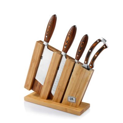 China Viable In Stock 5pcs German Steel 1.4116 Kitchen Knife Set With Wooden Block for sale