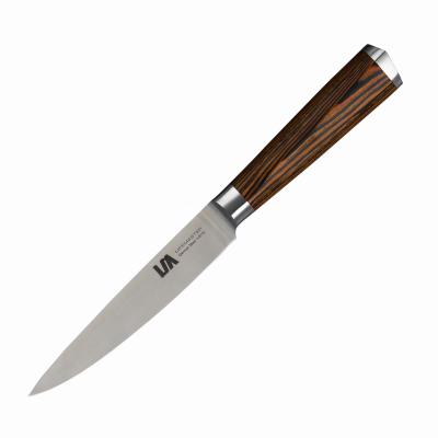 China Sustainable OEM 5 Inch 5Cr15Mov Stainless Steel Kitchen Serving Knife With Pakka Wood Handle for sale