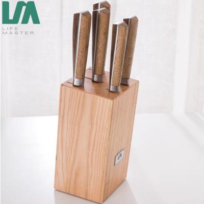 China New Design Genman Stainlsee Sustainable Steel Kitchen Knife Set With Wood Handle for sale