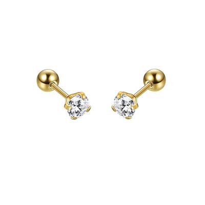 China 100% Hypoallergenic Nickel Free Titanium Stud Earring Gold Titanium Earrings For Sensitive Ears Cartilage for sale