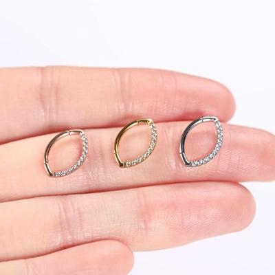 China 100% Hypoallergenic Nickel Free Titanium Ear Piercing Septum Clicker G23 Nose Eye Titanium Ear Piercing Jewelry for sale