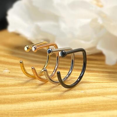 China Hypoallergenic Surgical Steel Septum Nose Rings Designer Septum Nose Ring Jewelry 100% Hypoallergenic Nickel Free Stock Nose Ring for sale