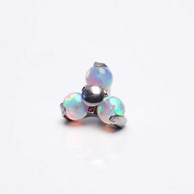 China Luxury 100% Nickel Free Hypoallergenic Labret G23 Astm F136 Titanium Hit Opal Labret Earrings For Women for sale